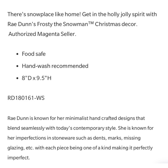 RAE DUNN➕NWT Frosty The Snowman Collection Canister - Picture 7 of 7